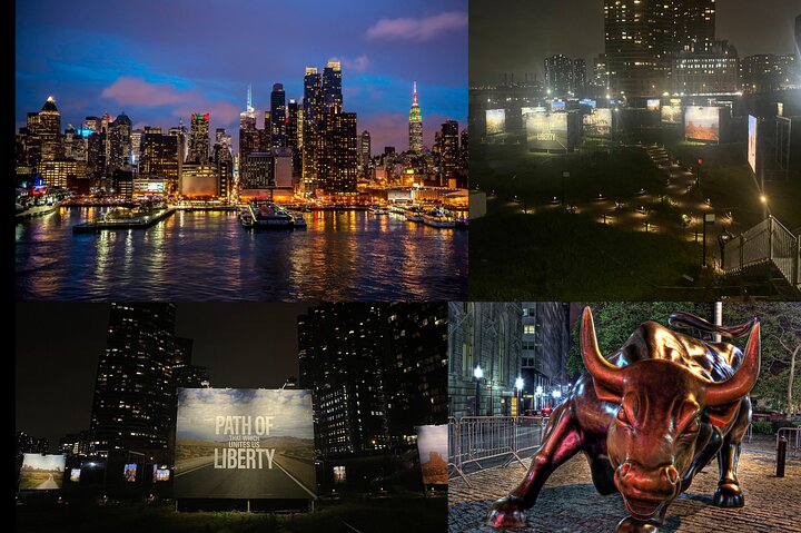 Night Liberty Walk & Ferry to Wall St Bull