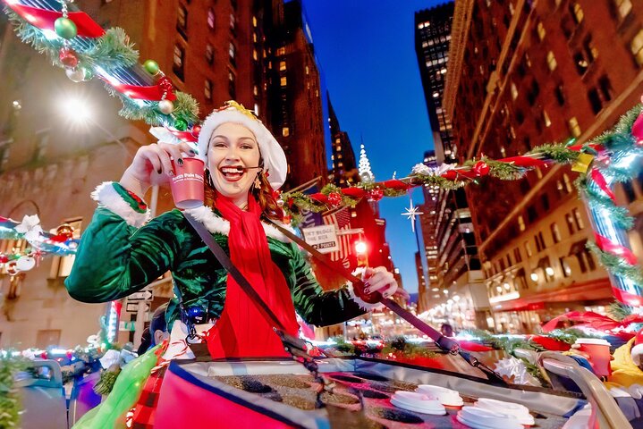 NYC Holiday Lights Bus Tour: Santa, Cocoa & Carols!