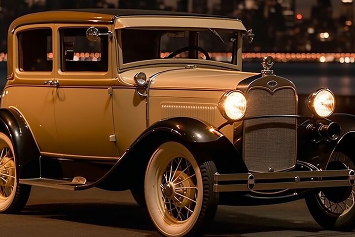 NYC Lights Tour: Vintage Car Ride & Iconic Sights!